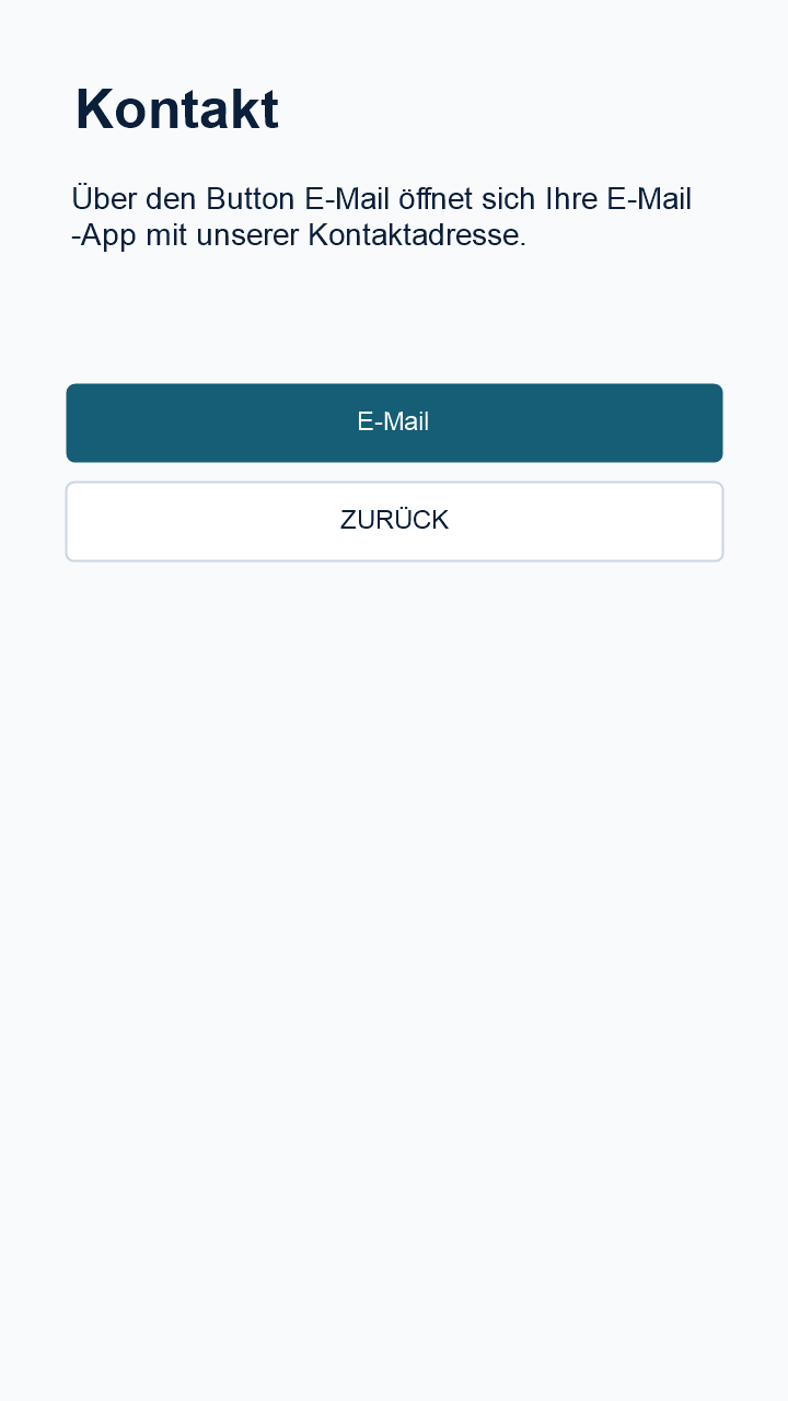 StromPing Kontaktseite mit E-Mail Button