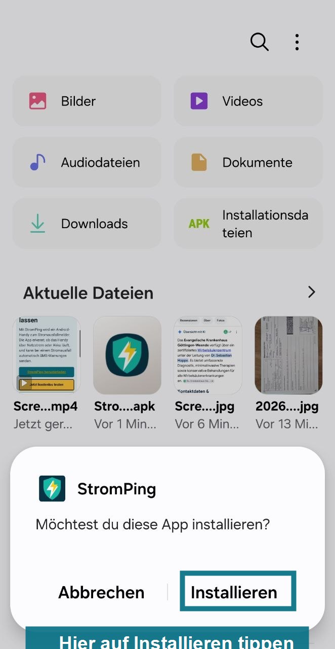 StromPing APK installieren auf Android