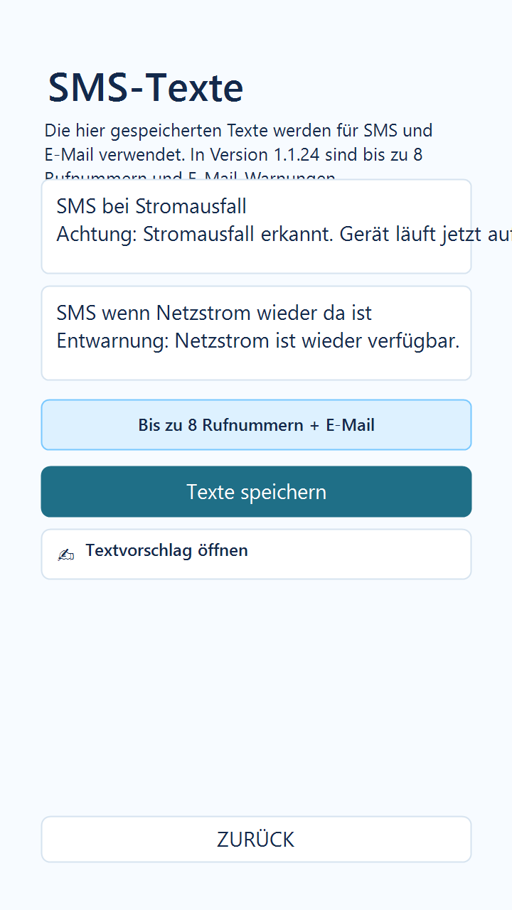 Stromausfallmelder mit SMS Funktion in der App von StromPing